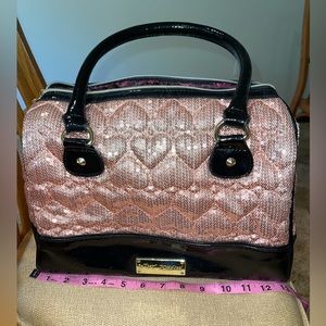 Betsy Johnson sequin barbie pink bag